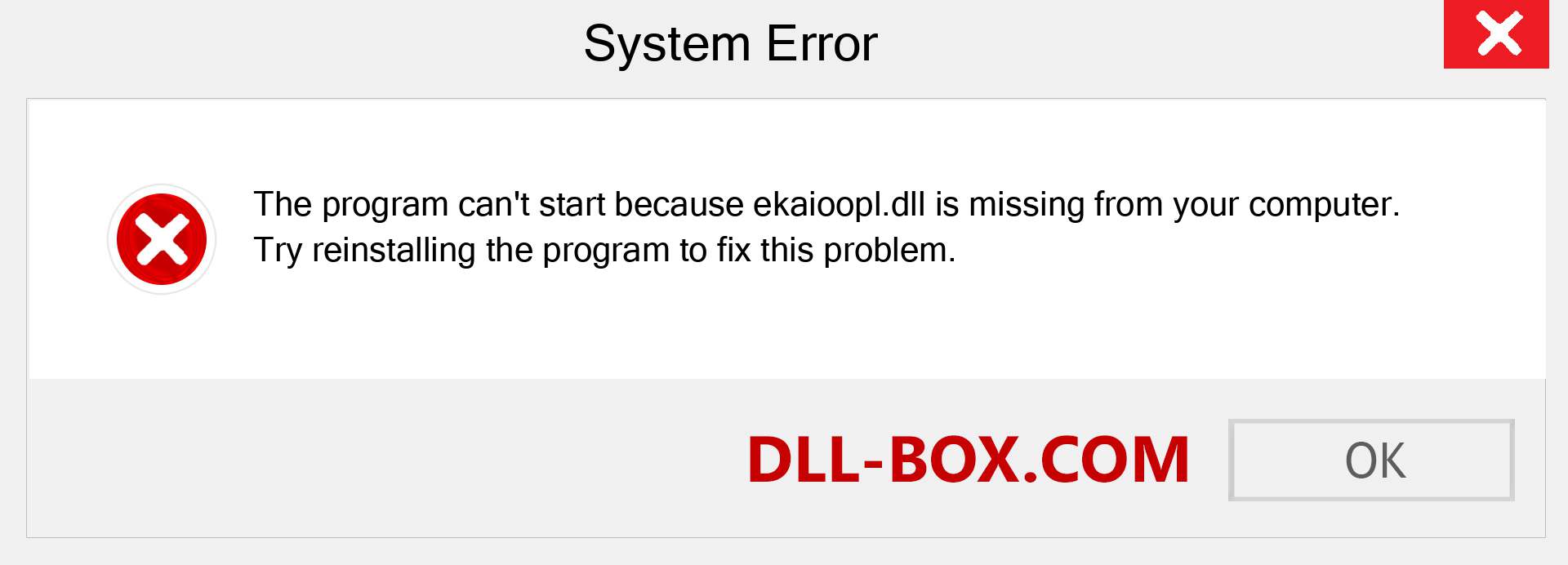  ekaioopl.dll file is missing?. Download for Windows 7, 8, 10 - Fix  ekaioopl dll Missing Error on Windows, photos, images